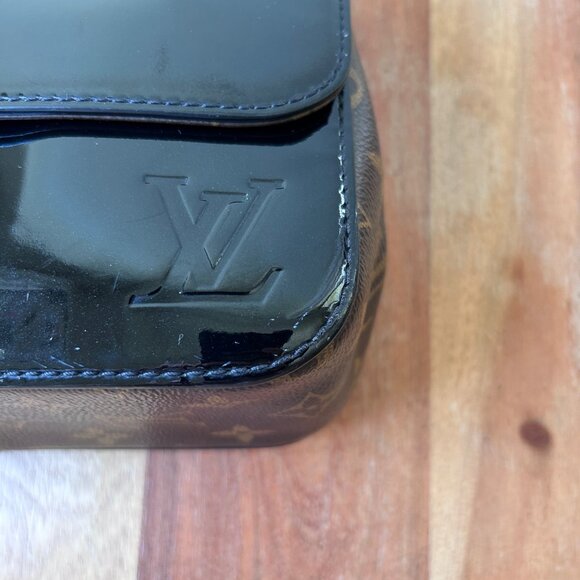 Louis Vuitton MONOGRAM VERNIS AND CANVAS Cherrywood BB Black w/Strap - Picture 10 of 14